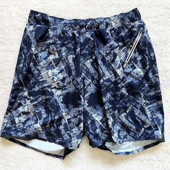 LULULEMON MENS LINED SHORTS SIZE MEDIUM Gym Exercise Workout Wear Stylish - Picture 8 of 8